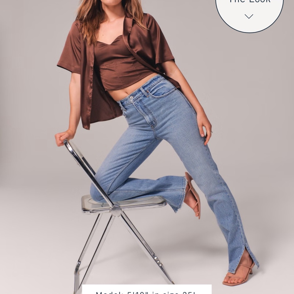 90s straight high rise with slit